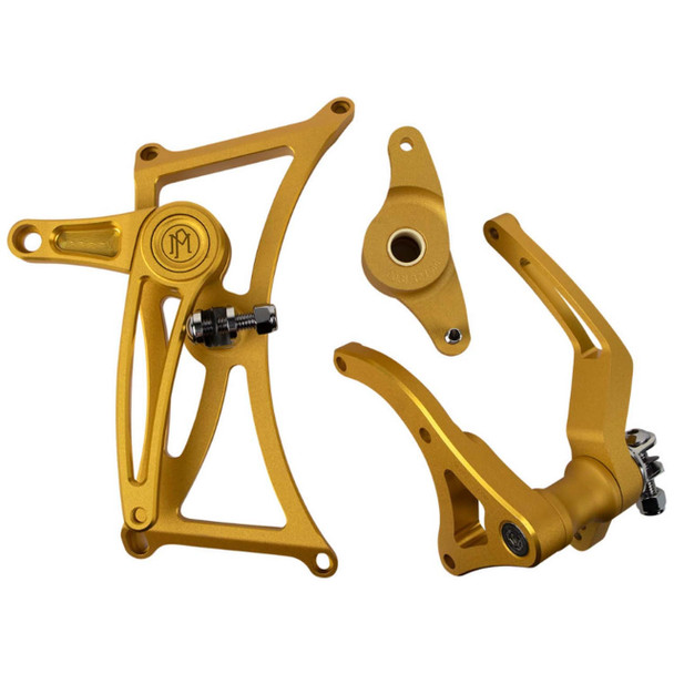 Performance Machine - Gold Mid Controls fits '09-'13 Harley Touring Models