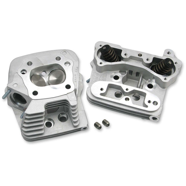 S&S Cycle - 76cc High Compression Performance Cylinder Heads fits '84-'99 Evolution Big Twin Models - Natural