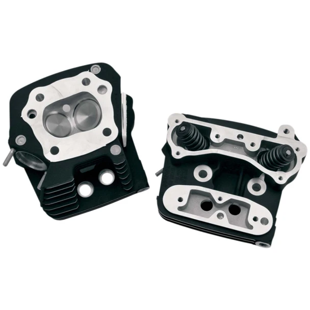 S&S Cycle - Black Powdercoat 82 cc Low Compression Performance Replacement Head fits '84-'99 Evolution Big Twin Models