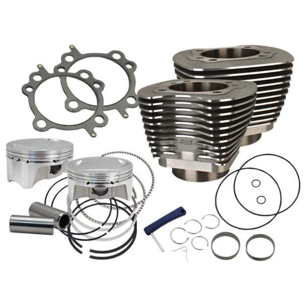 S&S Cycle - Wrinkle Black 110" Bolt-In Sidewinder® 4" Big Bore Kit fits '07-'17 Twin Cam Engines