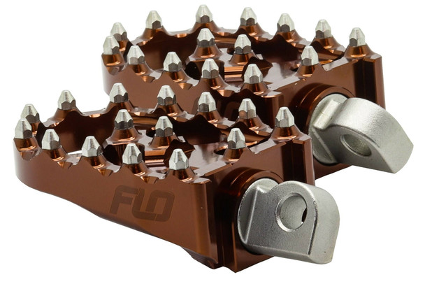 Flo Motorsports - FPEG-800BRZ - Moto Style Footpeg Set Bronze 2"X3.125"