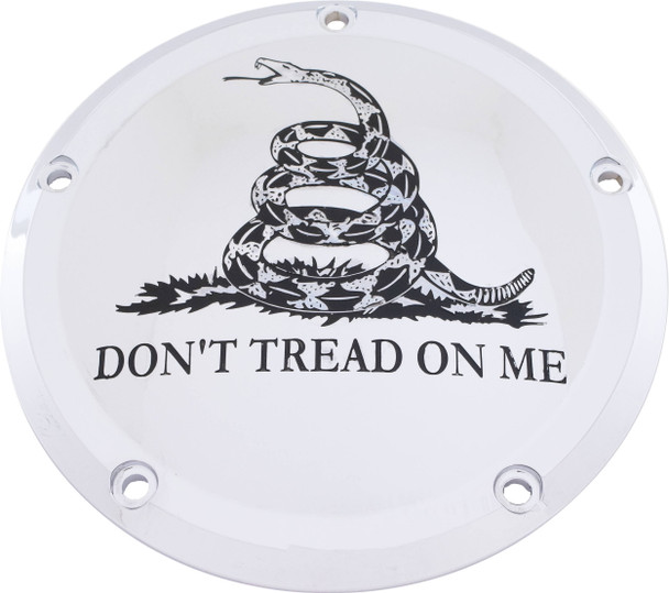 Custom Engraving - PATR08-67 - 6 M8 Softail Derby Cover Don'T Tread Chrome