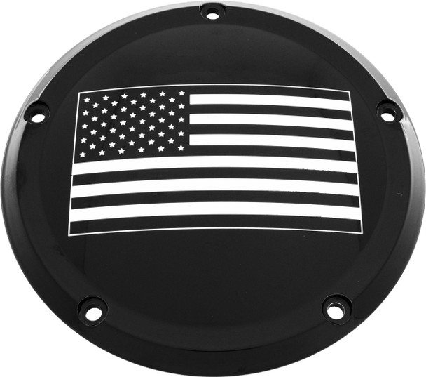 Custom Engraving - PATR21-12BG - 7 Tc Derby Cover American Flag Black