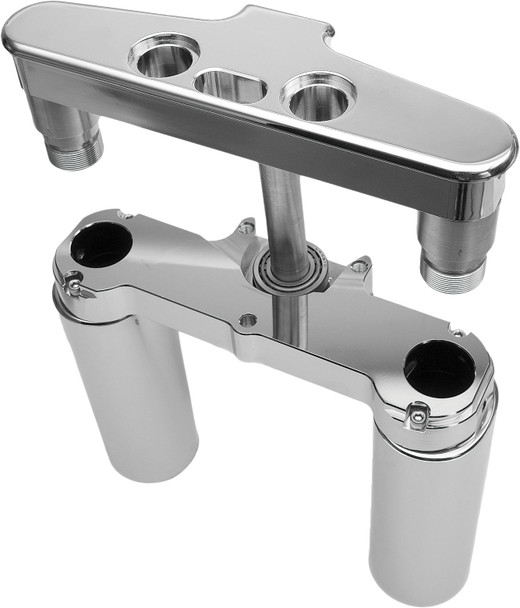 Hawg Halters Inc - 41FBCR4 - 4 Deg Raked Tripple Trees 41Mm Chrome Custom
