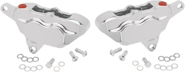 Hawg Halters Inc - FKDDCC550 - 4 Pist Front Dual Caliper Kit Chrome 84-99 W/ 11.5" Rotor