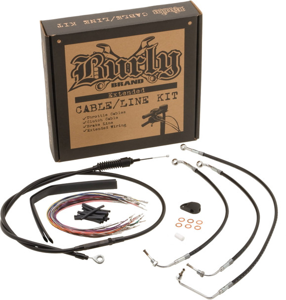 Burly Brand - B30-1258 - Burly Control Kit 14" T Bars Black Non-Abs