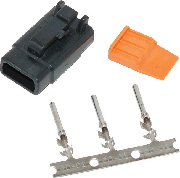 Namz Custom Cycle - MDP-3B - Deutsch Dtm 3-Pin Black Plug W/3 Trmnls/Wdglck Hd74113-98Bk