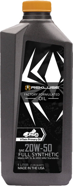 Rekluse Racing - RMS-1099003 - Primary Full Syn V-Twin Oil 20W50 1L