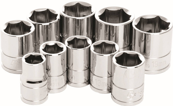 Performance Tool - W38202 - 10 Pc 3/8" Met Socket Set Shallow