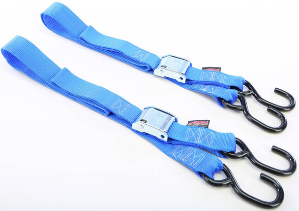 Powertye - 28623 - Tie-Down Cam S-Hook 1.5"X5.5' Blue Pair