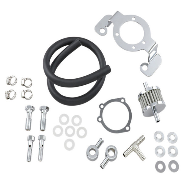 Drag Specialties - Air Cleaner Support Bracket W/ Crankcase Breather fits All '99-'17 Big Twin Models (Exc. '08-'17 Dressers, '16-'17 Softails & '17 Dyna Models)