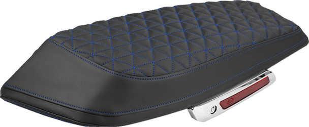 Saddlemen - L870-23-21101 - Saddlebag Lid Covers - Tri-Gripper - Blue Stitch - FLH/FLT '23-'25