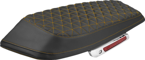 Saddlemen - L870-23-21103 - Saddlebag Lid Covers - Tri-Gripper - Orange Stitch - FLH/FLT '23-'25