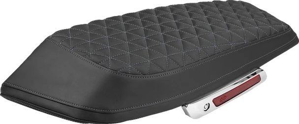 Saddlemen - L870-23-21105 - Saddlebag Lid Covers - Tri-Gripper - Silver Stitch - FLH/FLT '23-'25