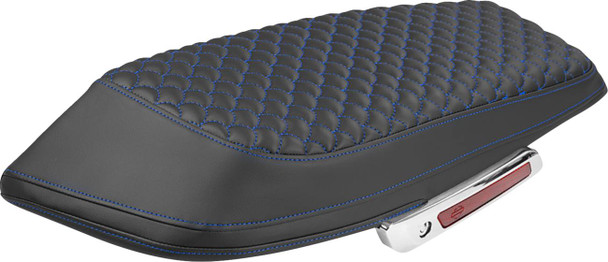 Saddlemen - L870-23-20901 - Saddlebag Lid Covers - Dragon Scale - Blue Stitch - FLH/FLT '23-'25