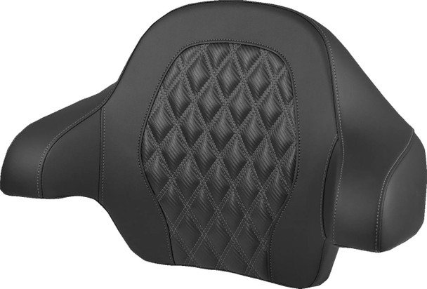 Saddlemen - 814-07-20702 - Tour-Pak® Backrest Pad - Lattice Stitch - Dark Gray Stitch - FL '14-'25