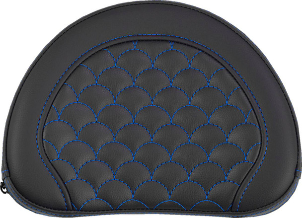 Saddlemen - 051320901 - Contoured Sissy Bar Pad - Dragon Scale - Blue Stitch