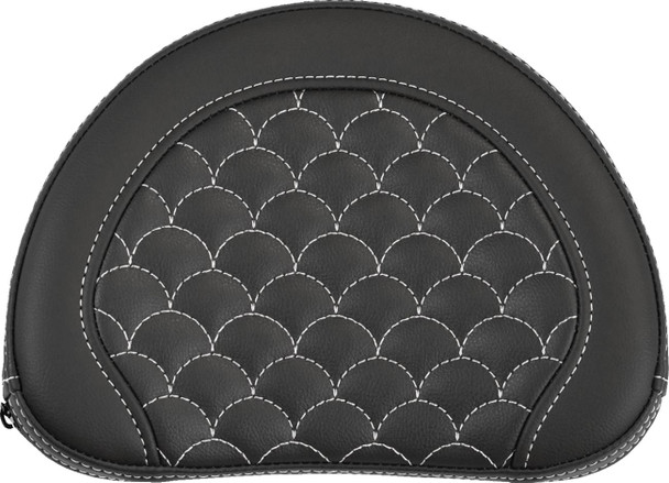 Saddlemen - 051320906 - Contoured Sissy Bar Pad - Dragon Scale - White Stitch