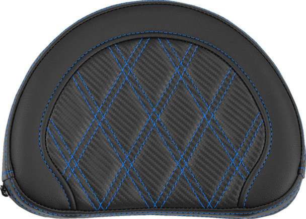Saddlemen - 051320701 - Contoured Sissy Bar Pad - Lattice Stitch - Blue Stitch