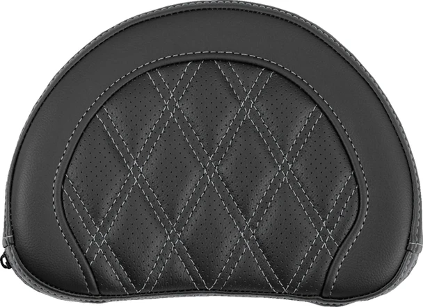 Saddlemen - 051318405 - Contoured Sissy Bar Pad - Lattice Stitch - Silver Stitch