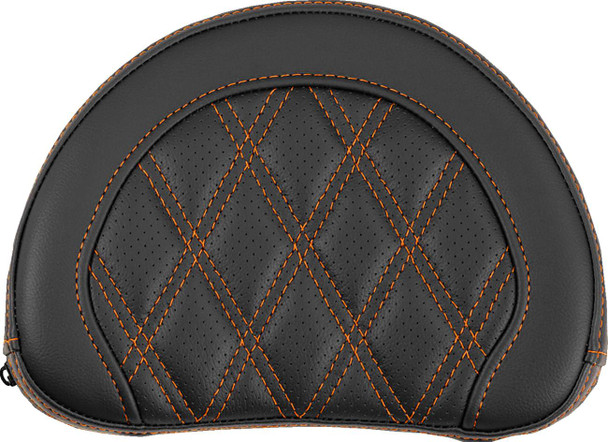 Saddlemen - 051318403 - Contoured Sissy Bar Pad - Lattice Stitch - Orange Stitch