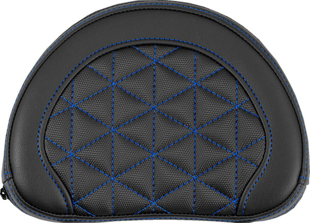 Saddlemen - 051331101 - Contoured Sissy Bar Pad - Tri-Gripper - Blue Stitch
