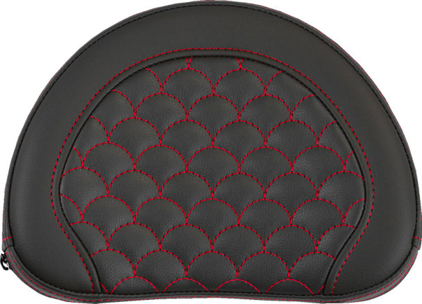Saddlemen - 051320904 - Contoured Sissy Bar Pad - Dragon Scale - Red Stitch