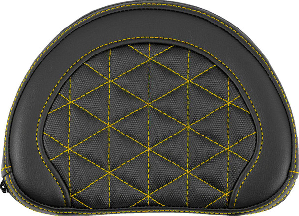 Saddlemen - 051321107 - Contoured Sissy Bar Pad - Tri-Gripper - Gold Stitch