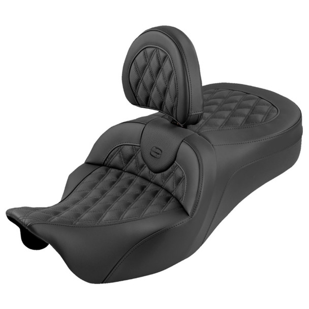 Saddlemen - Lattice Stitch Roadsofa™ King Seat with Backrest fits '08-'25 FLH/FLT Models