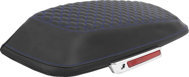 Saddlemen - L870-14-20901 - Saddlebag Lid Covers - Dragon Scale - Blue Stitch - FLH/FLT '14-'25