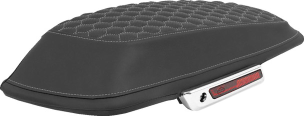 Saddlemen - L870-14-19002 - Saddlebag Lid Covers - Honeycomb - Gray Stitch - FLT/FLH '14-'25