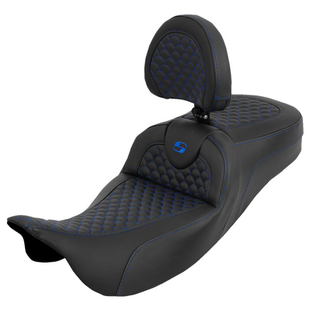 Saddlemen - Dragon Scale Extended Reach Roadsofa™ Seat with Backrest fits '08-'25 Touring Models
