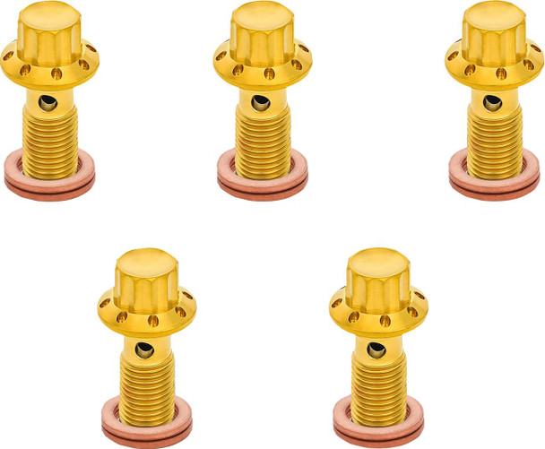 Arlen Ness - 300-856 - Banjo Bolt 5-Pack - 3/8"-24 - Gold