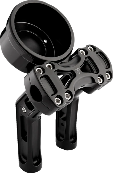 Arlen Ness Method Wayback Risers - 7" - 4" Round Gauge - Black 520-072
