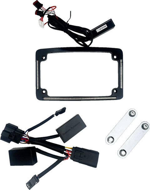 Custom Dynamics - TF05-2026-B - License Plate Frame - All-In-One Auxiliary - LED - Black