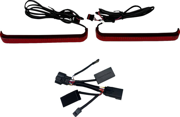 Custom Dynamics - CD-LP-2026-R - Saddlebag Lights - Low Profile - Red LEDs - Red Lens