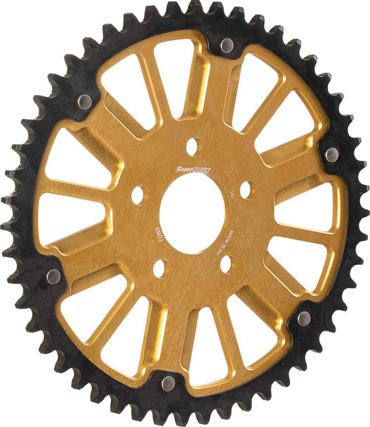 Supersprox - RST-7080:49-GLD - Stealth Rear Sprocket - 49 Tooth - Black/Gold - Big Twin/Sportster