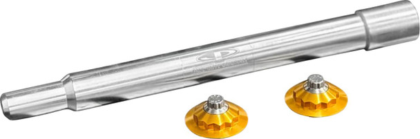 Paul Yaffe Bagger Nation - PYO:YAXLE-07-TP-GD - Y-Axle with 12 Point Style Axle Cover Kit - Custom - Front - Gold - 1"