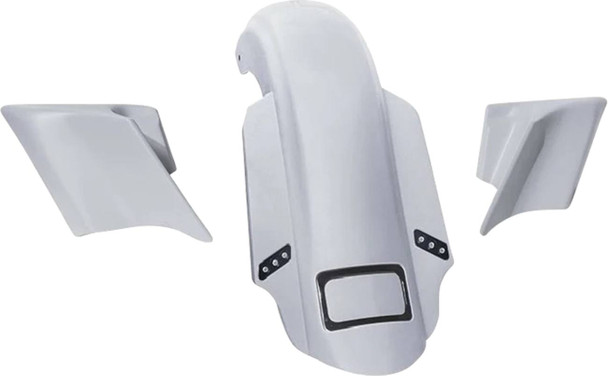 Paul Yaffe Bagger Nation - PYO:KIT-3PC-DOSTDTPB - Rear Fender Kit - With Side Covers - Black Plate Frame - Thunder Bolts