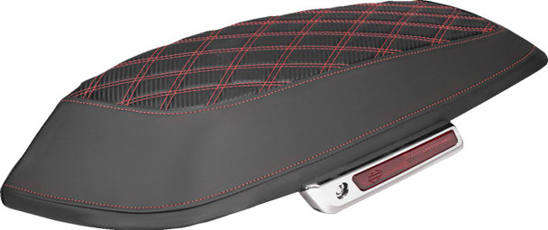 Saddlemen - L870-14-20704 - Saddlebag Lid Covers - Lattice - Carbon Fiber - Red Stitch - FLH/FLT '14-'24