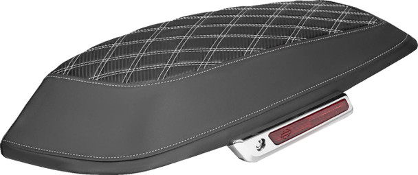 Saddlemen - L870-14-20706 - Saddlebag Lid Covers - Lattice - Carbon Fiber - White Stitch - FLH/FLT '14-'24