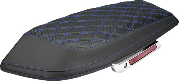 Saddlemen - L870-23-20701 - Saddlebag Lid Covers - Lattice - Carbon Fiber - Blue Stitch - FLH/FLT '23-'26