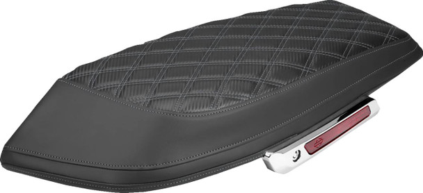 Saddlemen - L870-23-20702 - Saddlebag Lid Covers - Lattice - Carbon Fiber - Gray Stitch - FLH/FLT '23-'26