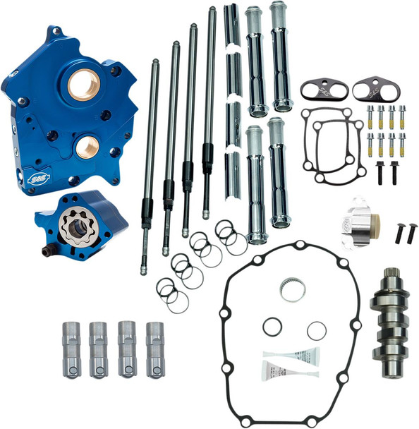 S&S Cycle - 310-0999C - Cam Chest Kit - Water Cooled - Chain Drive - 465 Cam - Chrome Pushrod Tubes - M8