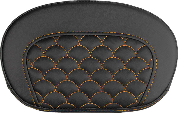 Saddlemen - 061020903 - Mini Contour Sissy Bar Pad - Dragon Scale - Orange Stitch