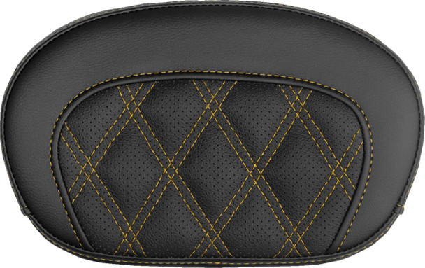 Saddlemen - 061018407 - Mini Contour Sissy Bar Pad - Lattice Stitch - Gold Stitch