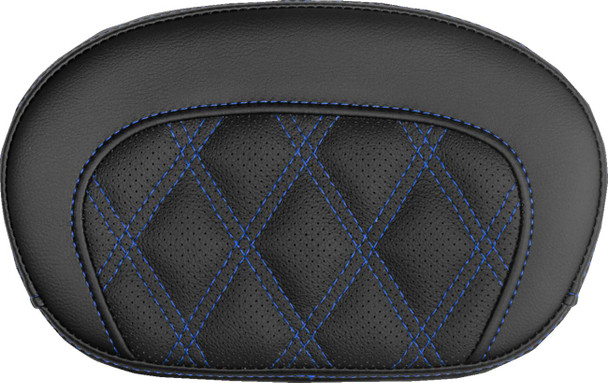 Saddlemen - 061018401 - Mini Contour Sissy Bar Pad - Lattice Stitch - Blue Stitch
