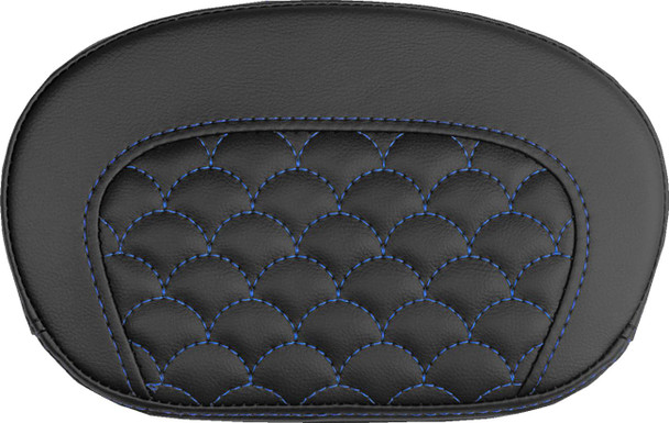 Saddlemen - 061020901 - Mini Contour Sissy Bar Pad - Dragon Scale - Blue Stitch