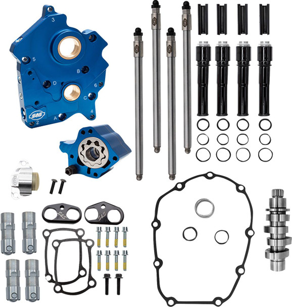 S&S Cycle - 310-1385A - Cam Chest Kit - Water Cooled - Chain Drive - 496 Cam - Black Pushrod Tubes - M8