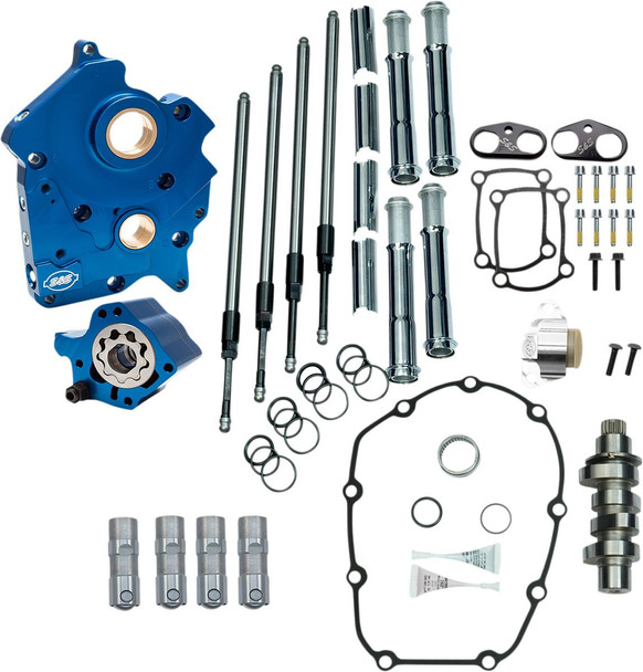 S&S Cycle - 310-1004C - Cam Chest Kit - Oil Cooled - Chain Drive - 475 Cam - Chrome Pushrod Tubes - M8